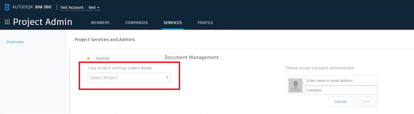 Cannot copy project settings from some projects in BIM 360