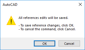 Closing a reference edit in AutoCAD Mechanical does not prompt to ...