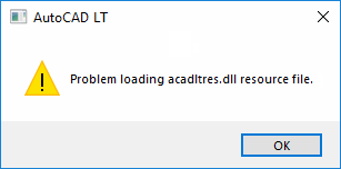 Problemas al cargar el archivo de recursos acadres.dll" productos de AutoCAD