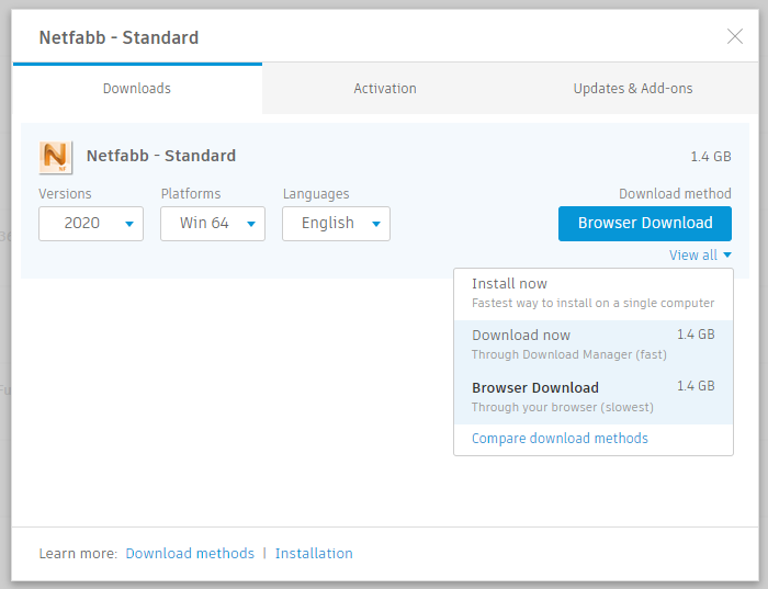 Netfabb Standard 2020 installation finishes with error