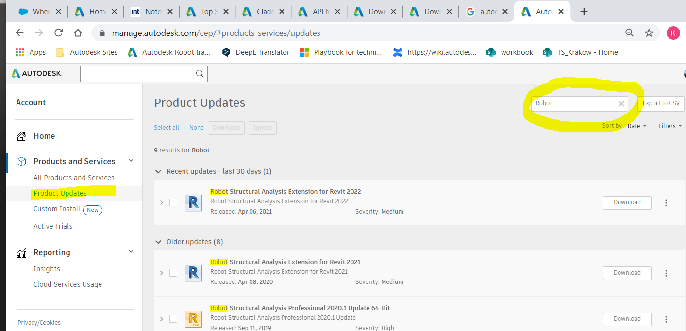 Wo finde ich Service Packs, Updates und Hotfixes für Robot Structural Analysis? Robot
