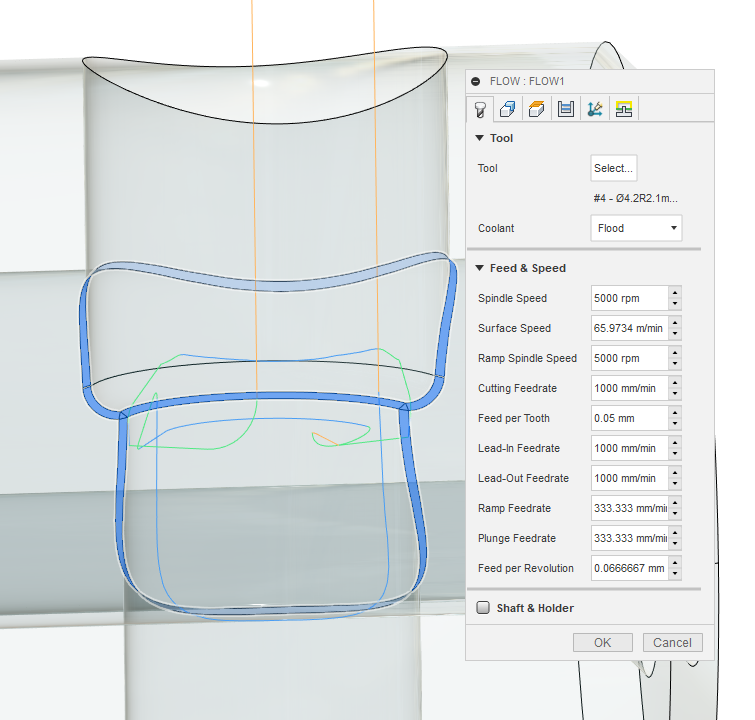 Lollipop cutter fails to completely deburr undercut hole using 'Flow