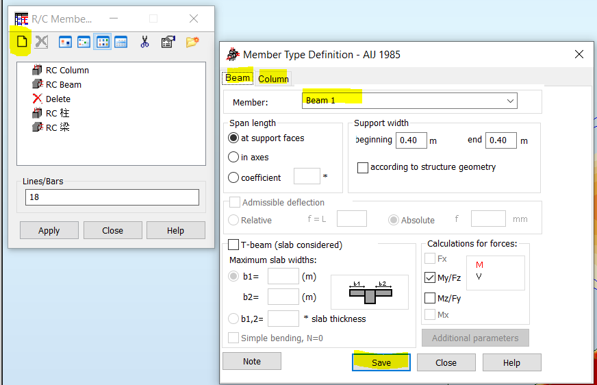Which code based parameters should be set for RC members required