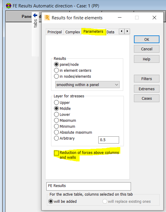 When advanced properties defined for supports are taken into account in ...