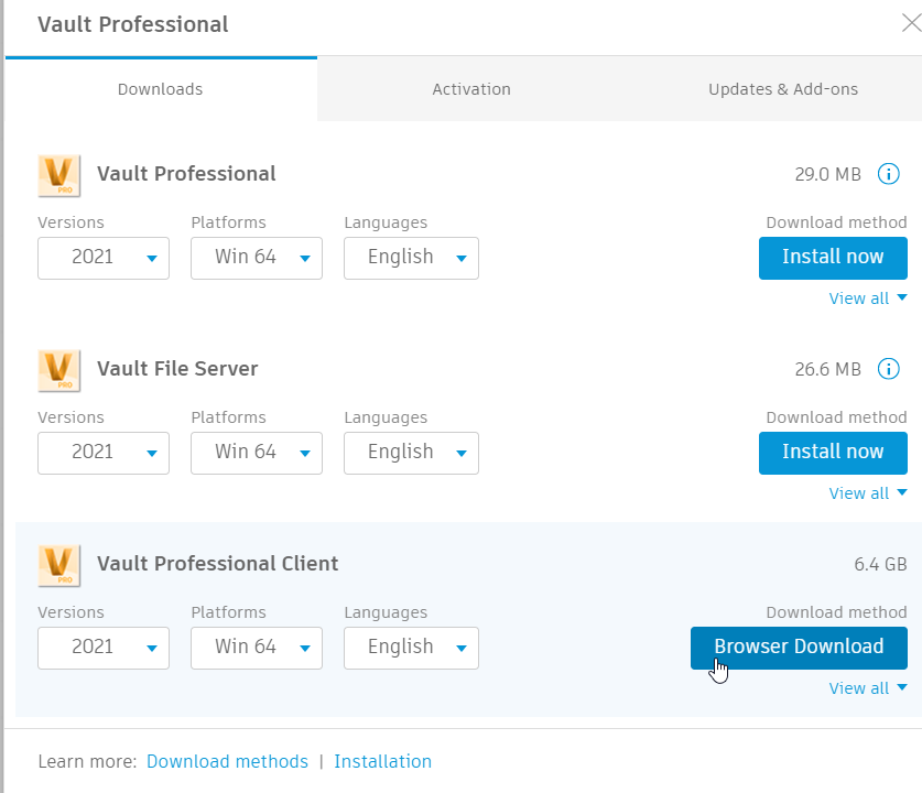 How to install Vault Data Standard for Vault office thick client