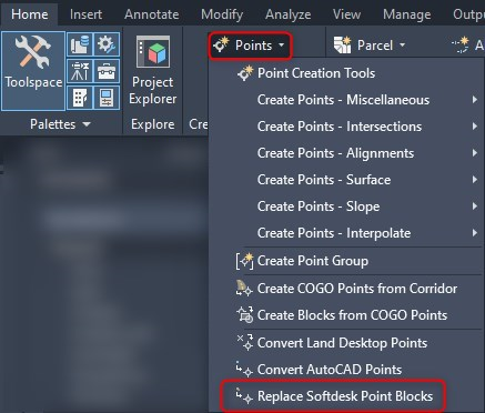 How to convert AutoCAD blocks to Civil 3D Cogo points