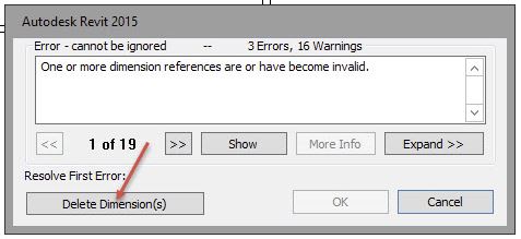 Dimensions attached to objects in linked models lose host in Revit