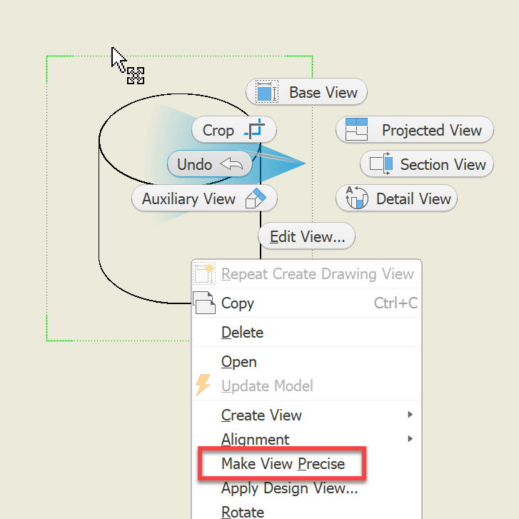 Snapshot view of an Inventor presentation is displayed with intersected