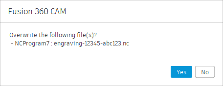 How to override existing NC programs when post processing in Fusion 360