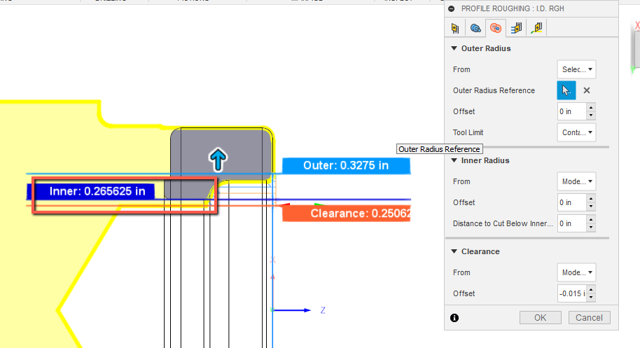 旋盤工具が Fusion でパーツの内長さ全体を加工できないのはなぜですか