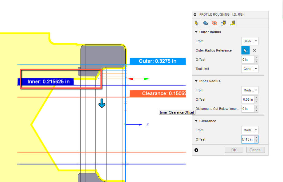 旋盤工具が Fusion でパーツの内長さ全体を加工できないのはなぜですか