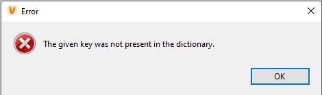 The Given Key Was Not Present In The Dictionary