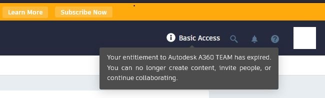 Your Entitlement To Autodesk A360 Team Has Expired When Attempting To Access Fusion 360 Cloud 6335