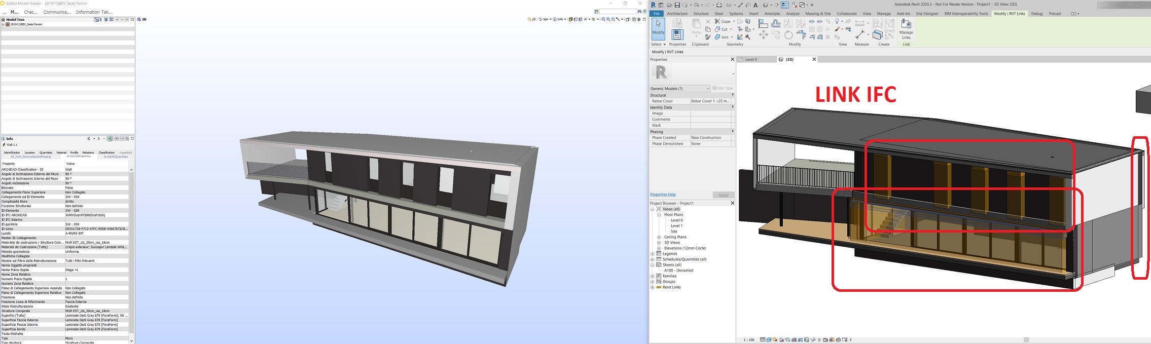 Fehlende Wände und Geschossdecken beim Importieren einer IFC ArchiCAD-Datei in Revit
