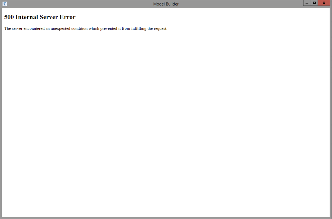 500 Internal Server Error When Trying To Create A New Model Using Model Builder In Infraworks Infraworks Autodesk Knowledge Network