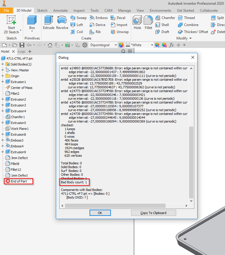 Inventorでctrl F7を使用して不良ボディを検出する方法 Inventor 2018 Autodesk Knowledge Network