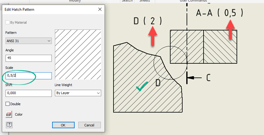 Is it possible to use a hatch pattern inside a block where the scale of the  hatch automatically follows the scale of the viewport in AutoCAD?