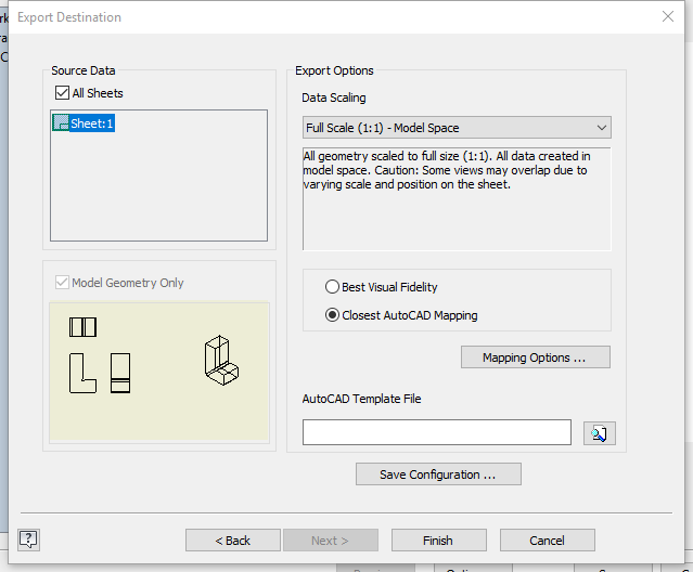 Dxf is not to scale from inventor.