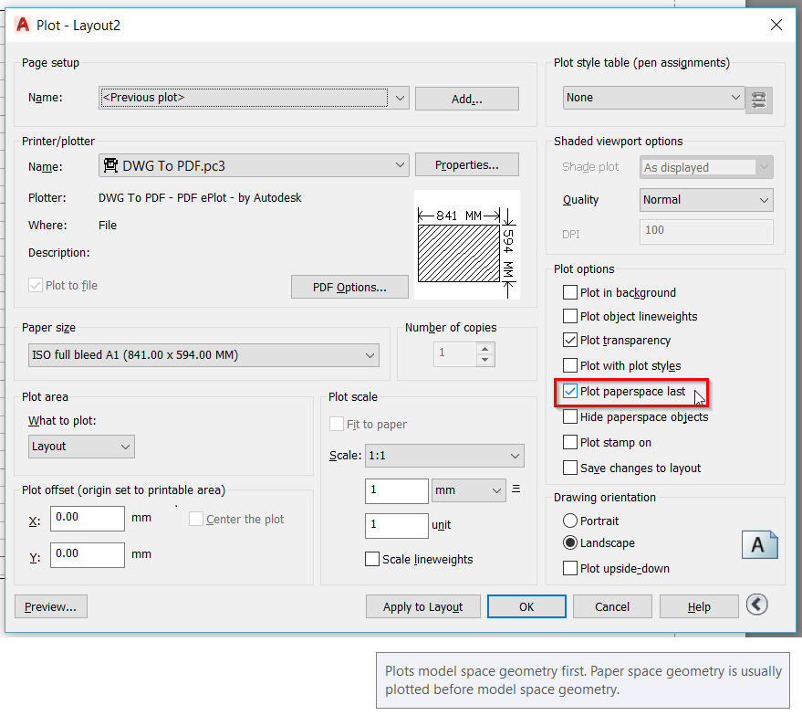 Viewport Objects Always Appear In Front Of Paper Space Objects In AutoCAD