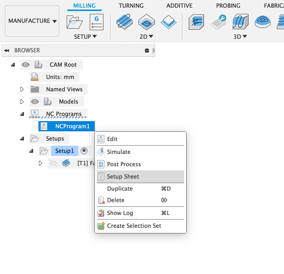 How to save a Setup Sheet in the new setup sheet viewer in Fusion 360