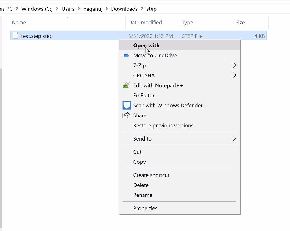 How to associate Fusion 360 be the default program that opens STEP