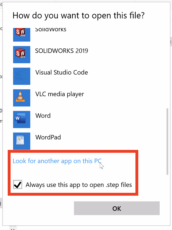 How to associate Fusion 360 be the default program that opens STEP