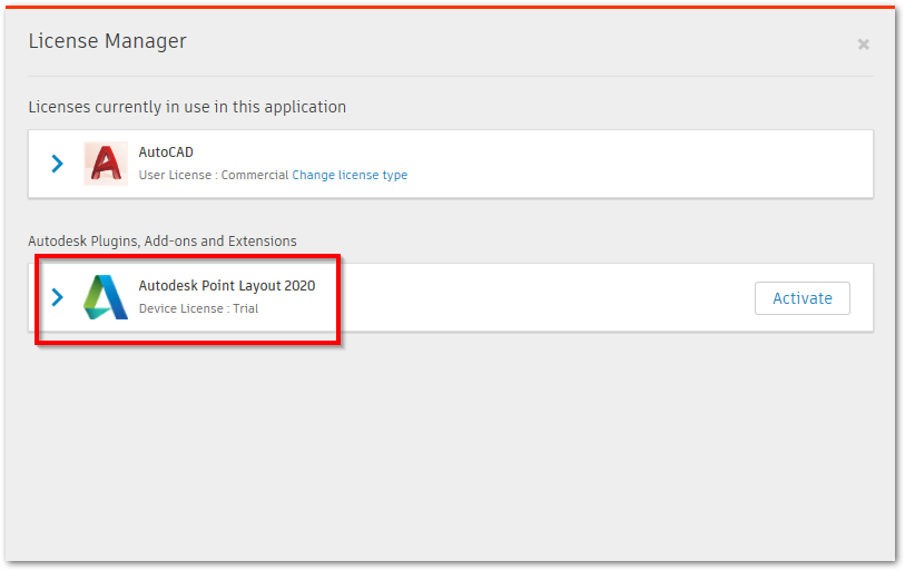 How to activate a trial for Autodesk Point Layout