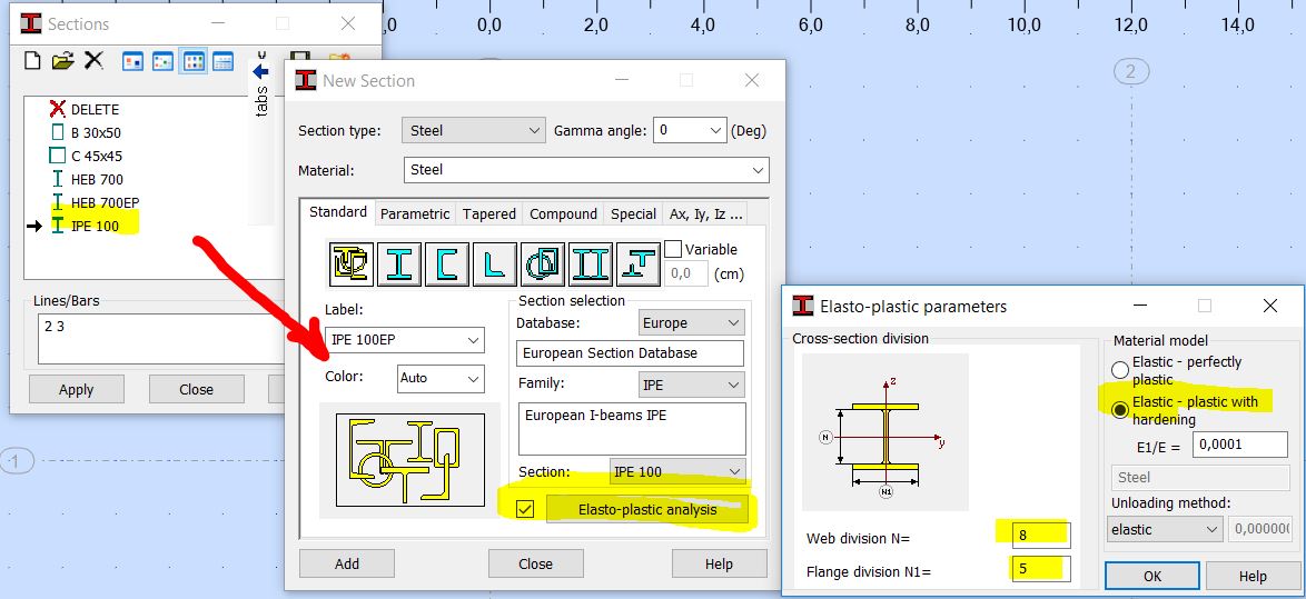 Is it possible to run elastoplastic analysis for bar structure in