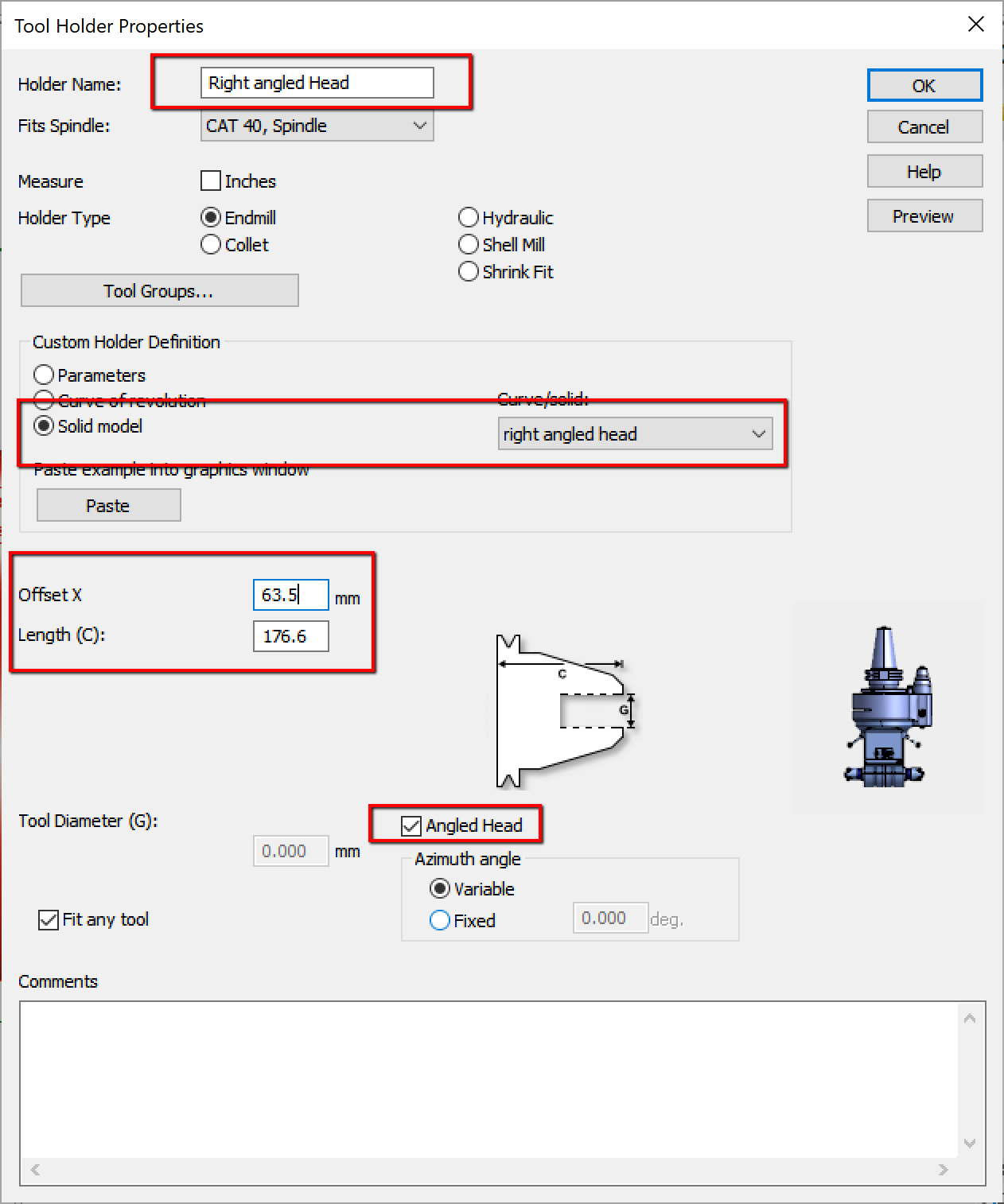 How to create a right angled head / holder in FeatureCAM FeatureCAM
