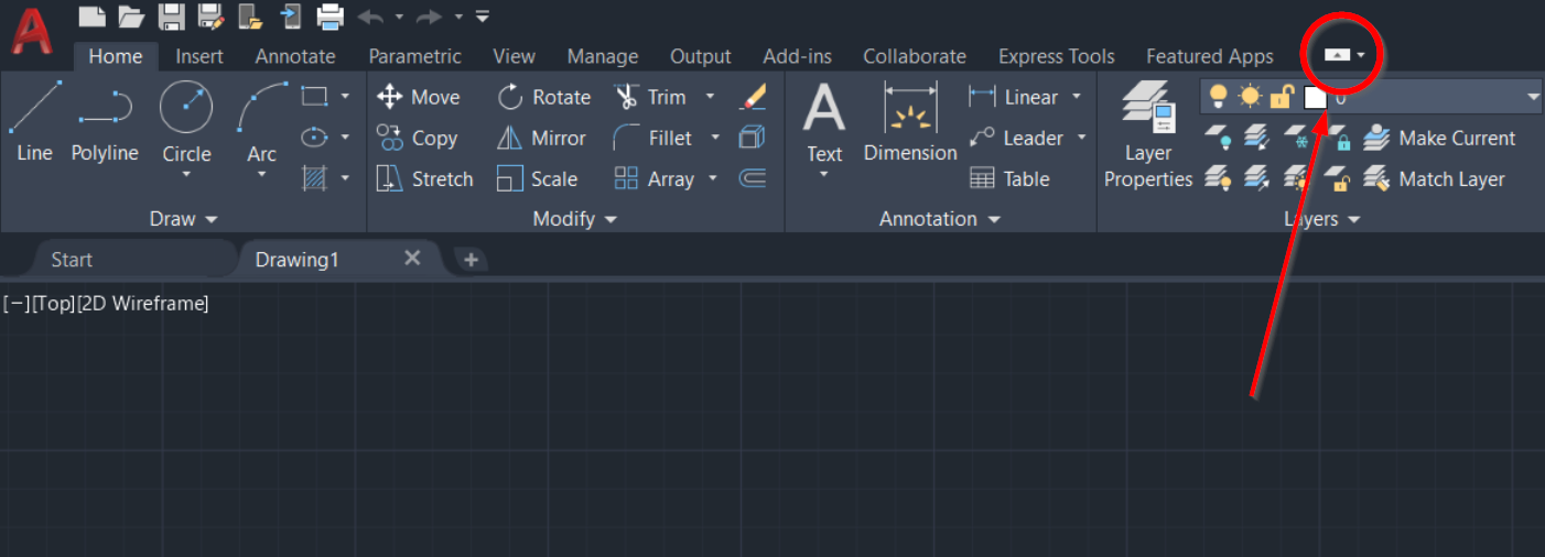 Tabs, panels, or other controls are missing from the ribbon in AutoCAD