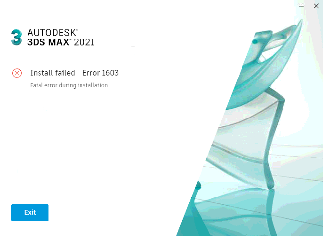 Install failed - Error 1603 Fatal error during installation