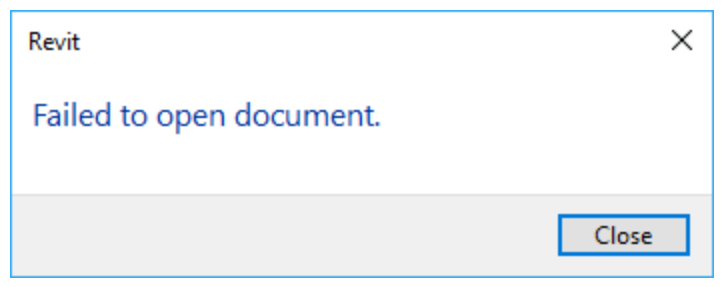 "Failed To Open Document" When Attempting To Open A BIM 360 Model In ...