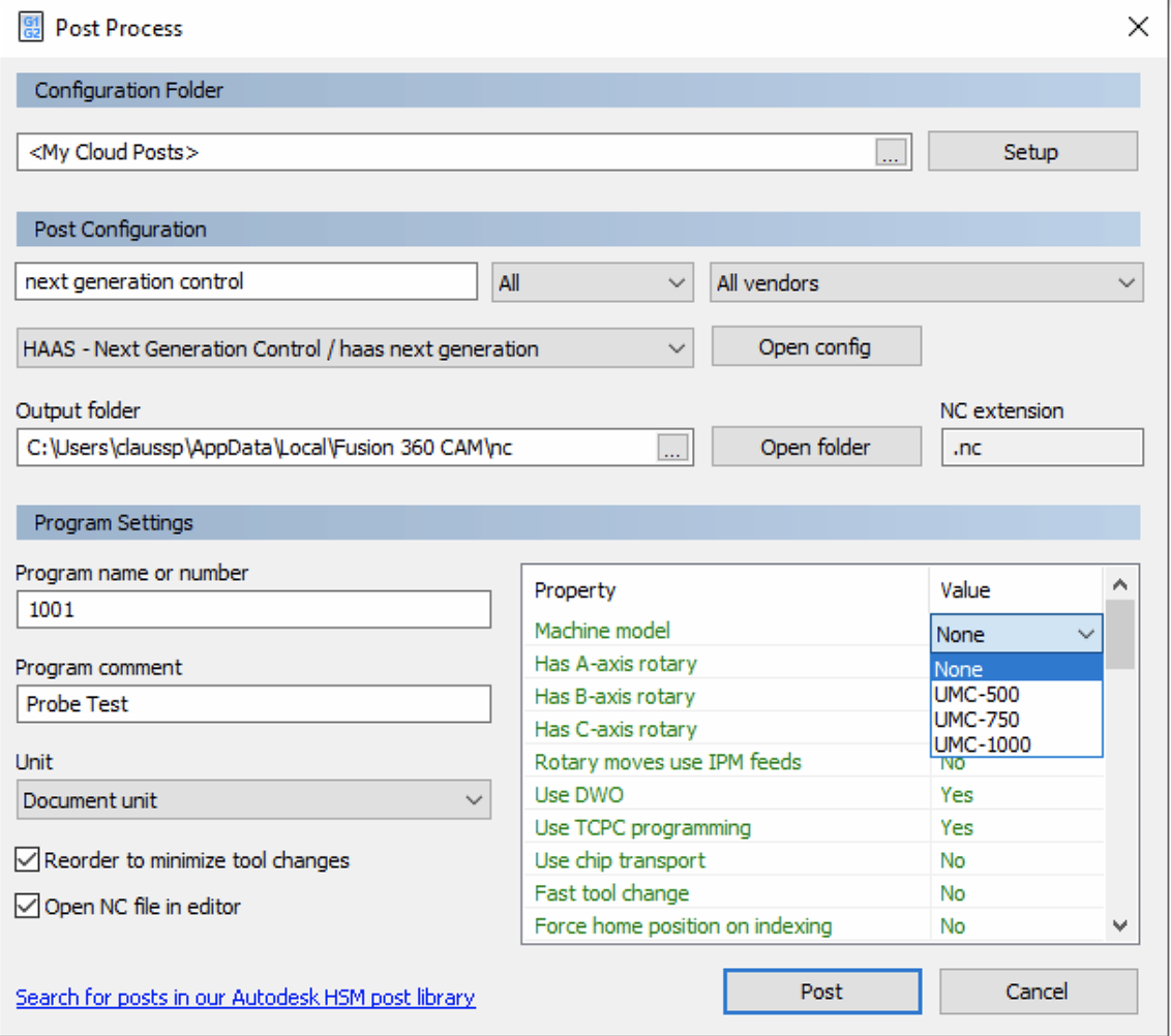 Which Fusion 360 Post Processor to use for Haas UMC-500, UMC-750, and ...