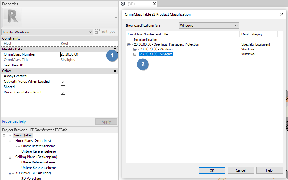 Cannot change the host to roof for existing window skylight family in Revit
