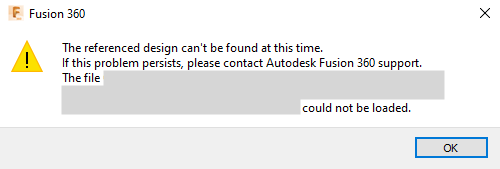 "The Referenced Design Can't Be Found At This Time" When Opening A File ...