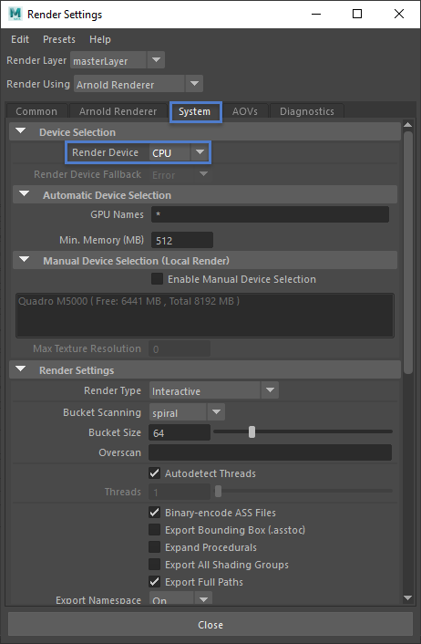 Arnold GPU option missing from Render Settings in Maya | Arnold | Autodesk Knowledge