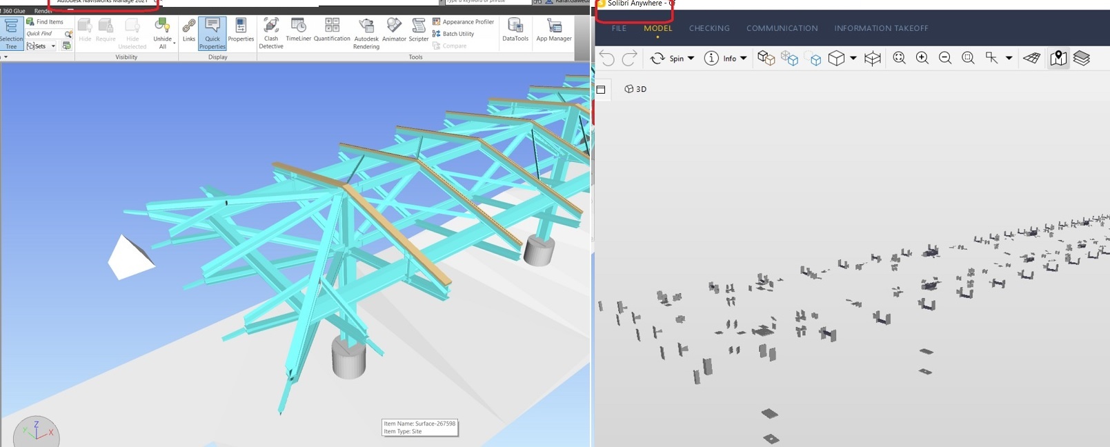 Missing elements or steel connections in IFC file exported from Revit