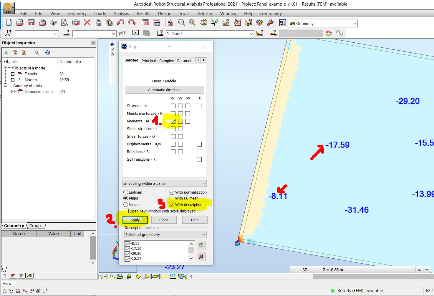 graphically-indicated-values-do-not-appear-in-robot-structural-analysis