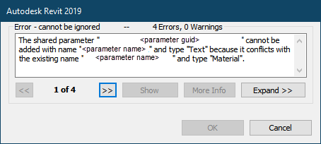 "The shared parameter cannot be added with name and type..." when ...
