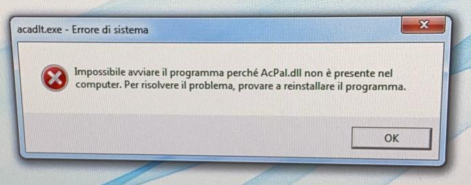 The Program Can T Start Because Acpal Dll Is Missing From Your Computer When Launching Autocad Lt 18 Autocad Lt Autodesk Knowledge Network