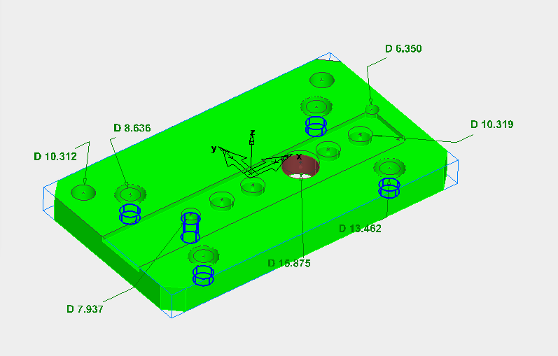 Select specific size holes using Interactive Feature Recognition in