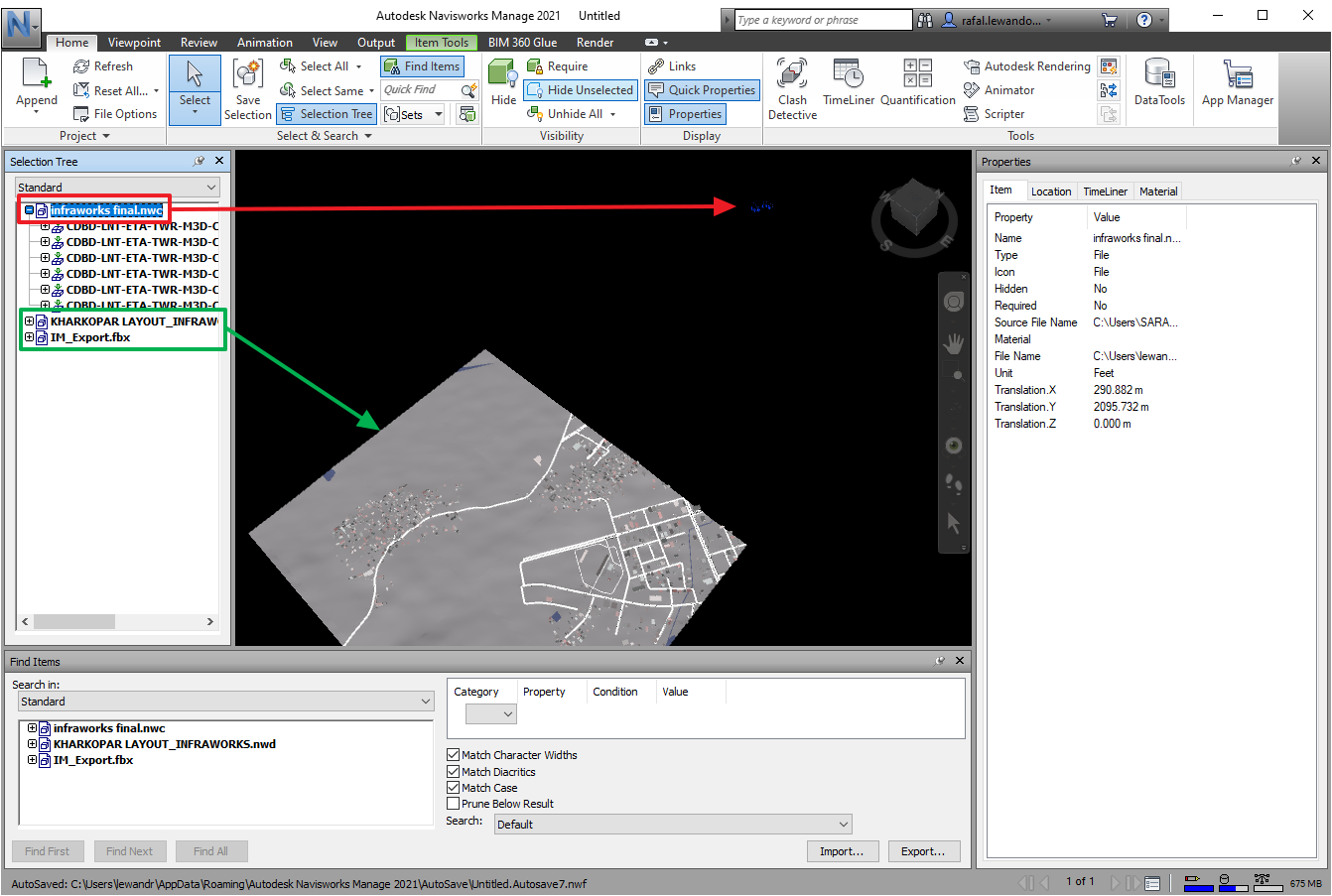 How to coordinate site from InfraWorks and Revit model in Navisworks