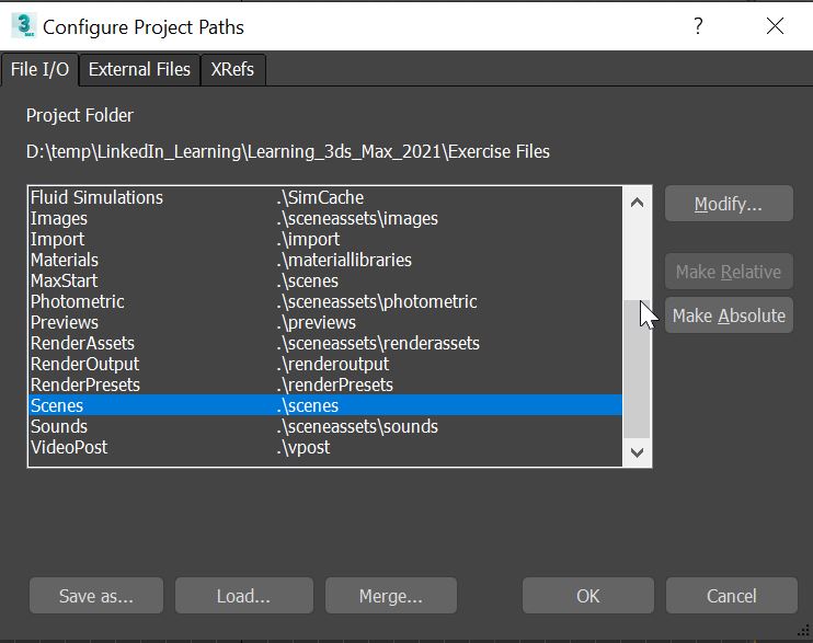 Project defaults to renderPresets instead of Scenes folder in 3ds Max