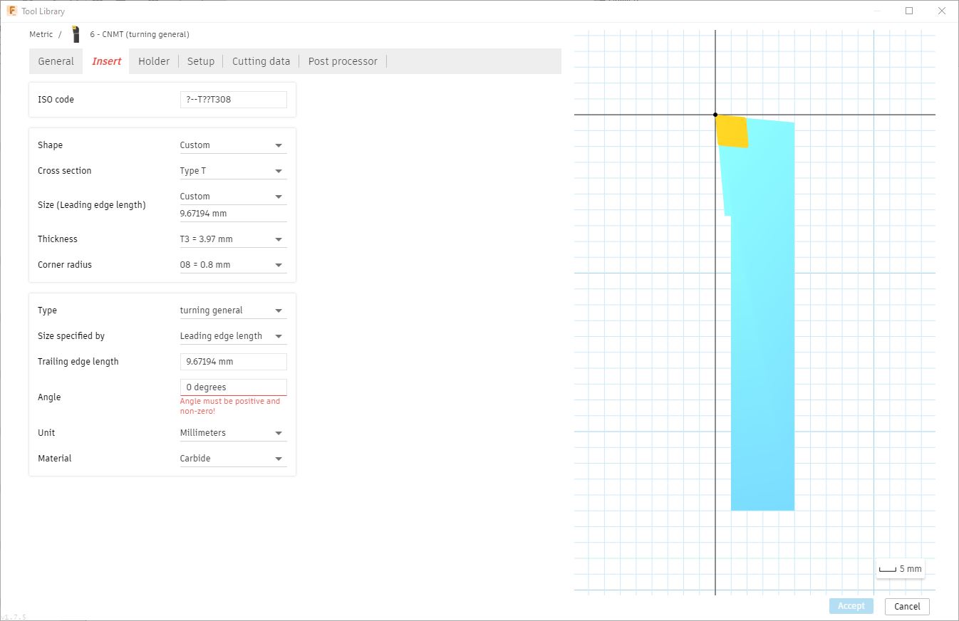 Is it possible to create a turning form tool insert by profile in Fusion