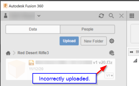 Double-clicking a file in the data panel of Fusion 360 redirects to the ...