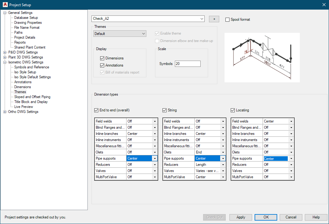 Dimensions Settings –  Support