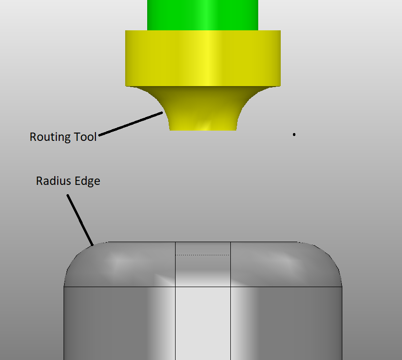 How to machine a radius edge with a routing tool in PowerMill