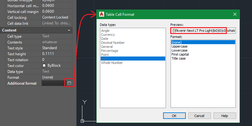 Fonts in datalink table do not follow the table style in AutoCAD