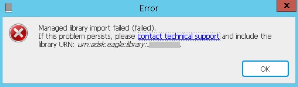 "Managed library import failed" during Fusion/EAGLE library.io push