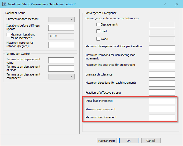 Compreender o número de incrementos para análise não linear no Inventor  Nastran